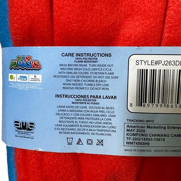 NWT PJ Masks Fleece Pajama Set Kids 4T Blue Red Heroes Cartoon Cozy Soft - Picture 4 of 4